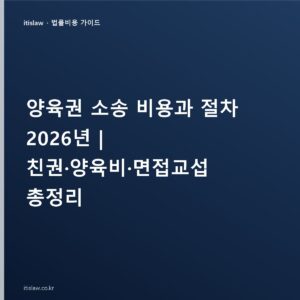 양육권 소송 비용과 절차, 친권·양육비·면접교섭 정리