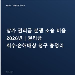 상가 권리금 분쟁 소송 비용과 회수 방법, 손해배상 청구 절차