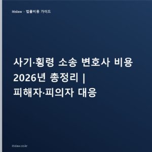 사기·횡령 소송 변호사 비용, 피해자·피의자 대응은 어떻게?