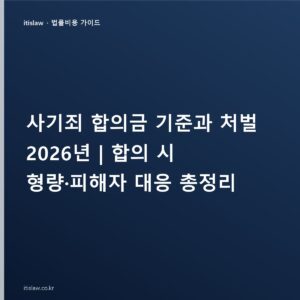 사기죄 합의금은 얼마? 계산 기준과 합의 시 처벌·형량 변화