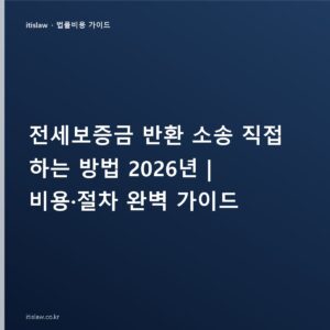 전세보증금 반환 소송 직접 하는 법, 셀프 절차·비용과 강제경매까지