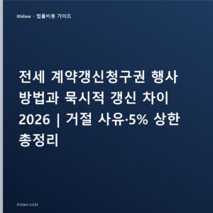전세 계약갱신청구권 행사 방법과 절차, 나갈 때 복비·2개월 전 통보는?