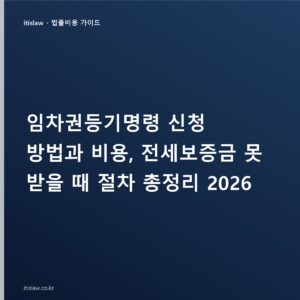 임차권등기명령 뜻과 신청 방법, 서류·비용·셀프 진행 기간까지