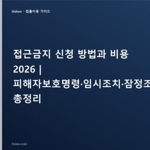 접근금지 신청 방법과 비용, 기간은? 경찰·온라인 신청과 위반 시 대응