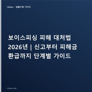 보이스피싱 피해 대처법, 신고부터 피해금 환급까지 단계별