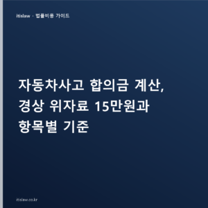 자동차사고 합의금 계산, 경상 위자료 15만원과 항목별 기준